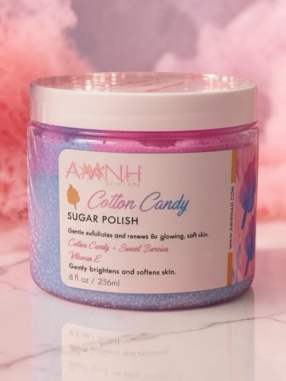 NWT Aminnah Skincare Cotton Candy Sugar Polish Scrub 8oz - Picture 2 of 3